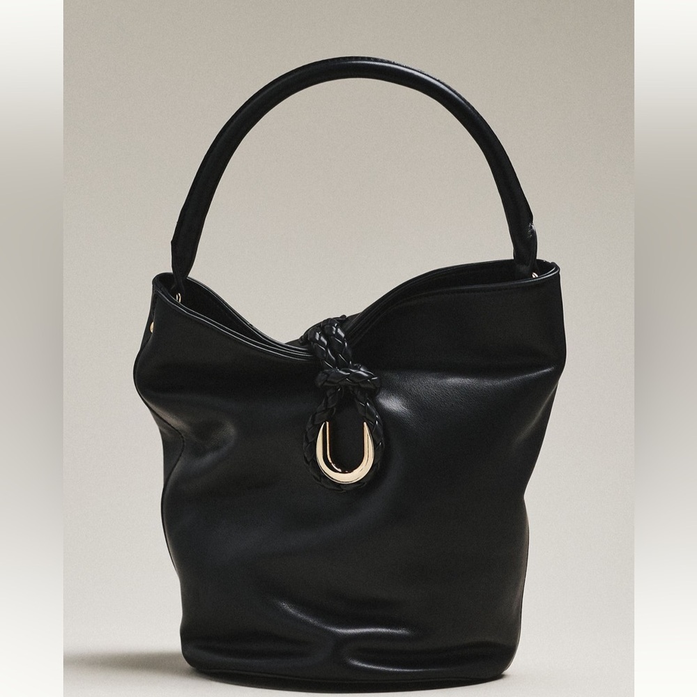 Anthropologie AOTA Black Bucket Bag New With Tags